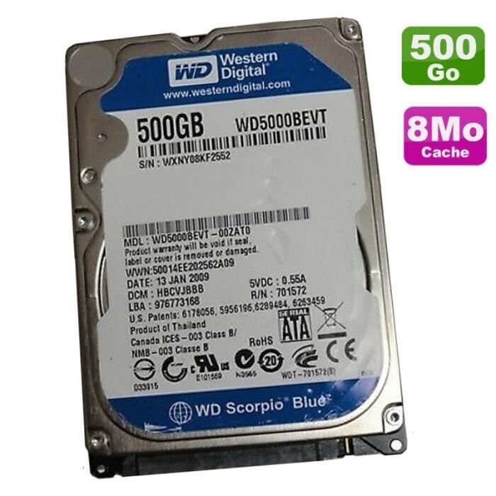 WD HD2.5" SATA3 500GB WD5000LPZX /5.4k/ 7mm (Di)