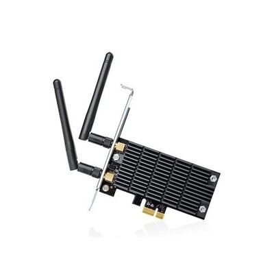 TP-Link Carte WiFi PC Adaptateur PCI Express ((PCIe) Wi-Fi Double Bande AC 1300 Mbps, 867 Mbps sur 5 GHz et 400 Mbps sur 2,4 GHz, Antennes détachables, Beamforming, Noir, Archer T6E