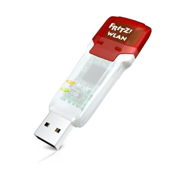AVM Fritz!WLAN AC 860 866 Mbit/s - Cartes réseau (avec Fil &sans Fil, USB, WLAN, Wi-FI 5 (802.11ac), 866 Mbit/s, Rouge, Translucide)