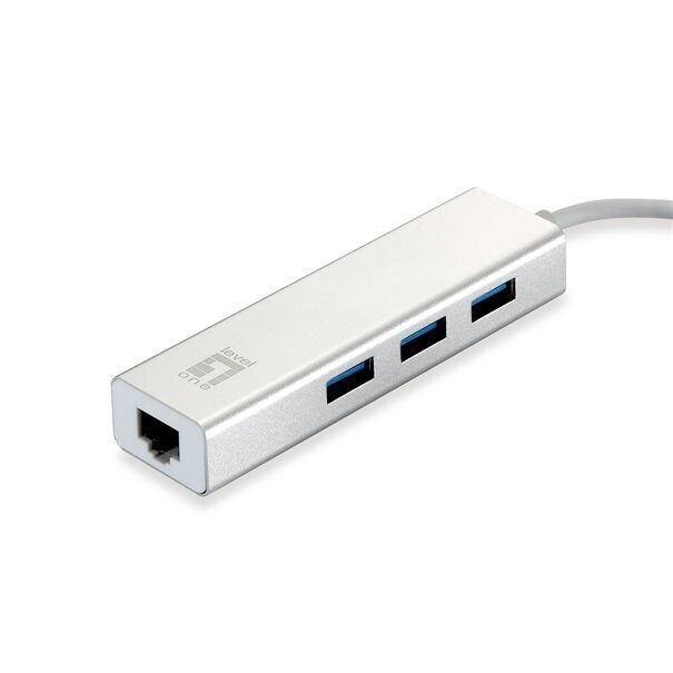 LevelOne Adapter USB-C -> GBit-LAN + USB3.0-Hub