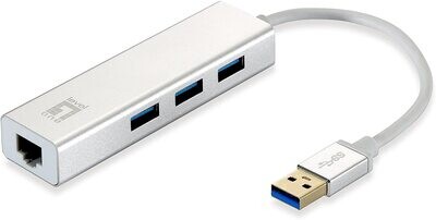 LevelOne Adapter USB3.0 -> GBit-LAN + USB3.0-Hub