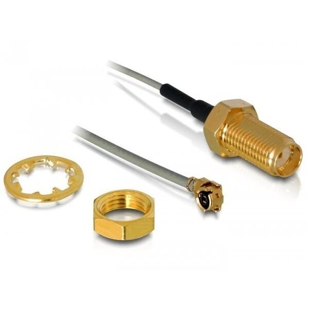 Delock Câble d'antenne SMA Femelle à encastrer MHF/U.FL Compatible 200 mm