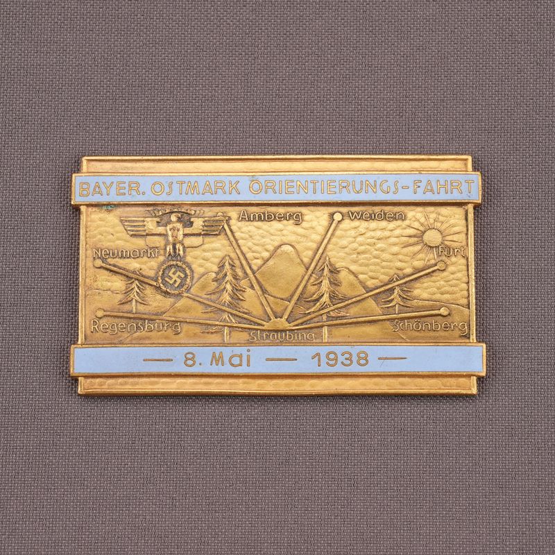 German Plaque - NSKK Bavarian Ostmark Orientation Drive, 8 May 1938 - Made by Carl Poellath