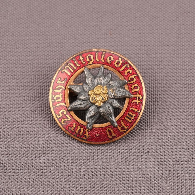 German Badge - For 25 years of Membership in the Alps - Wilhelm Deumer, Lüdenscheid