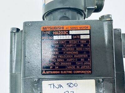 Traub Mitsubishi Motor Servo HA203C S 11NM AC AMS