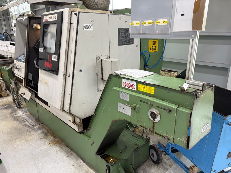 Traub CNC Drehmaschine TNS26DG TX8F Bj.1993 TNS26 TNS 26 DG DN26 Lademagazin Späneförderer