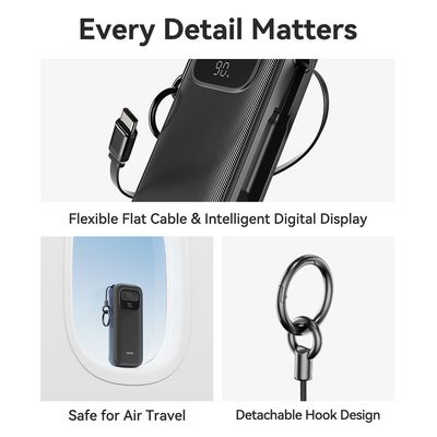 ROCK Retractable Cable 10000mAh Fast Charge