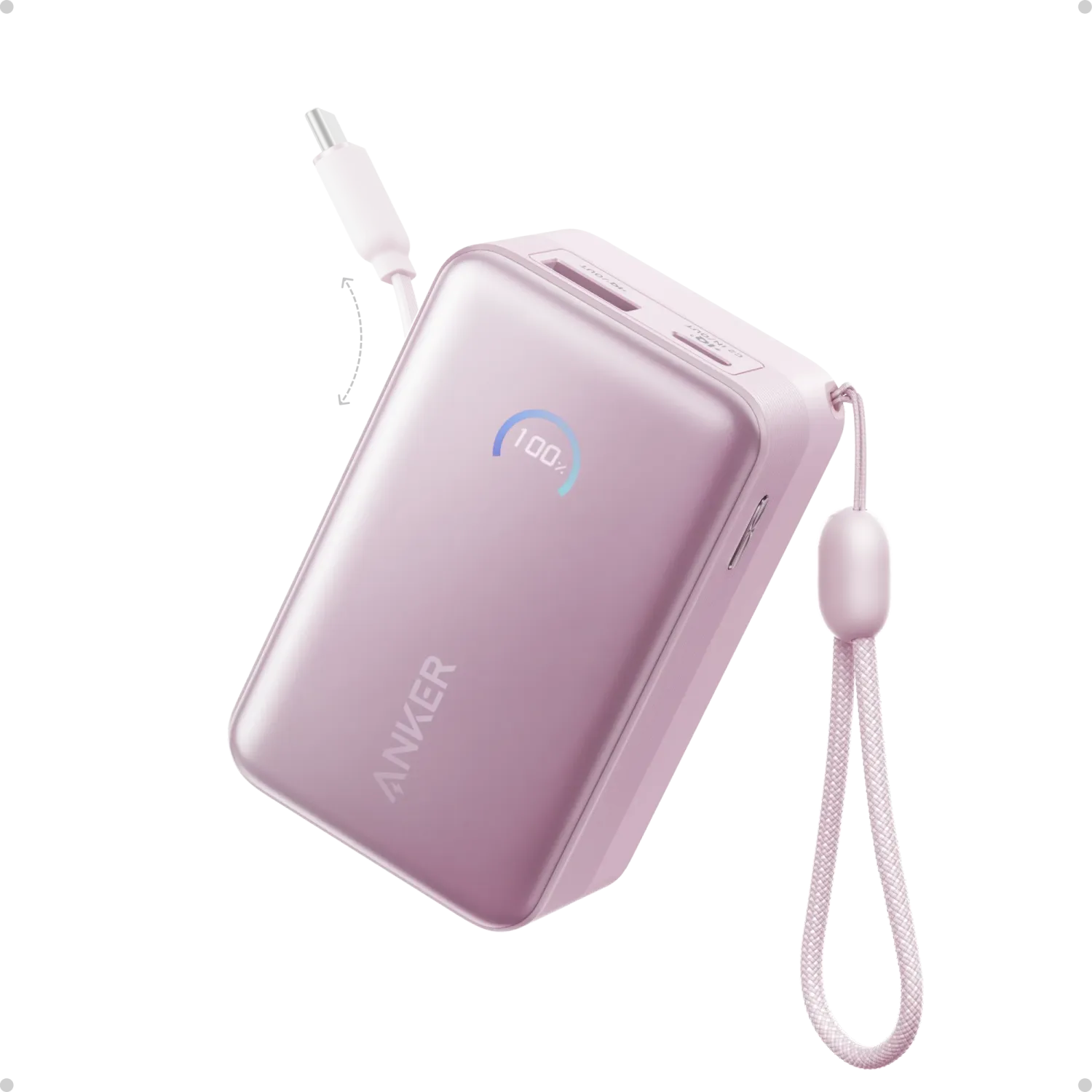 Anker Nano Power Bank (10K, 45W, Built-In Retractable USB-C Cable)