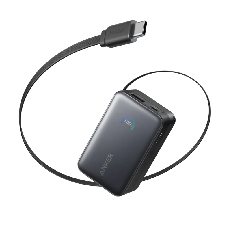 Anker Nano Power Bank (10K, 45W, Built-In Retractable USB-C Cable)