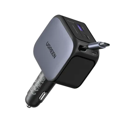 UGREEN Nexode 145W Car Charger with Retractable USB-C Cable