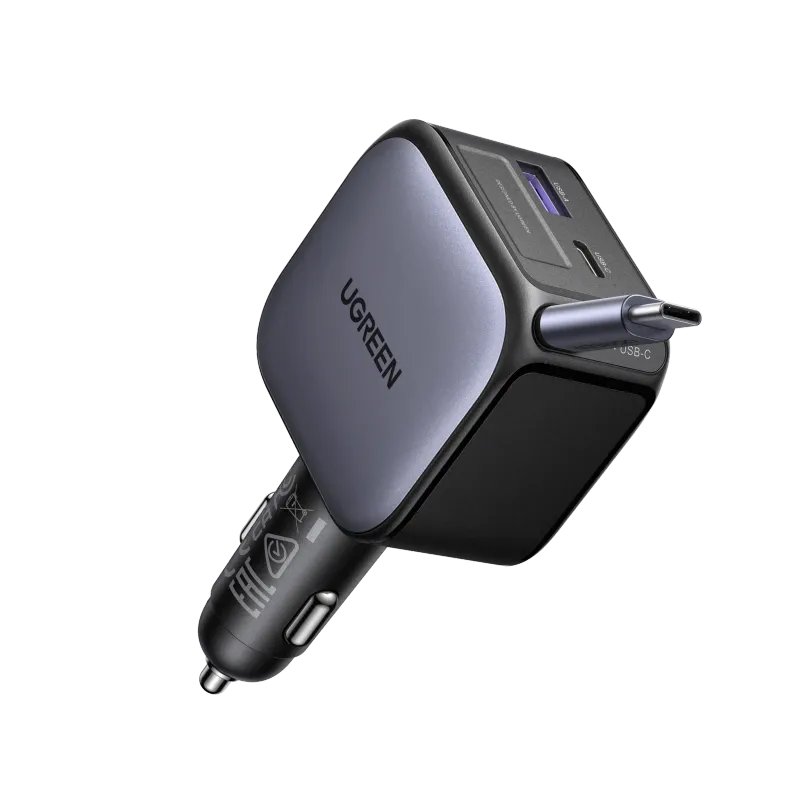 UGREEN Nexode Car Charger 90W with Retractable USB-C Cable