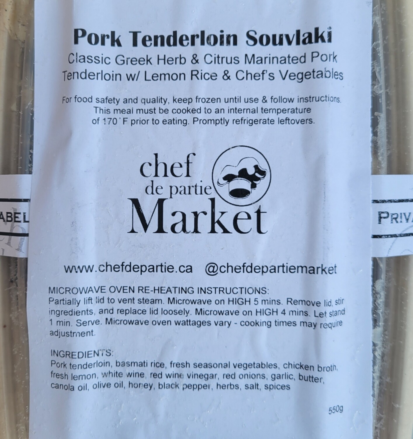 Pork Tenderloin on Greek Rice - CDP Private Label Meal
