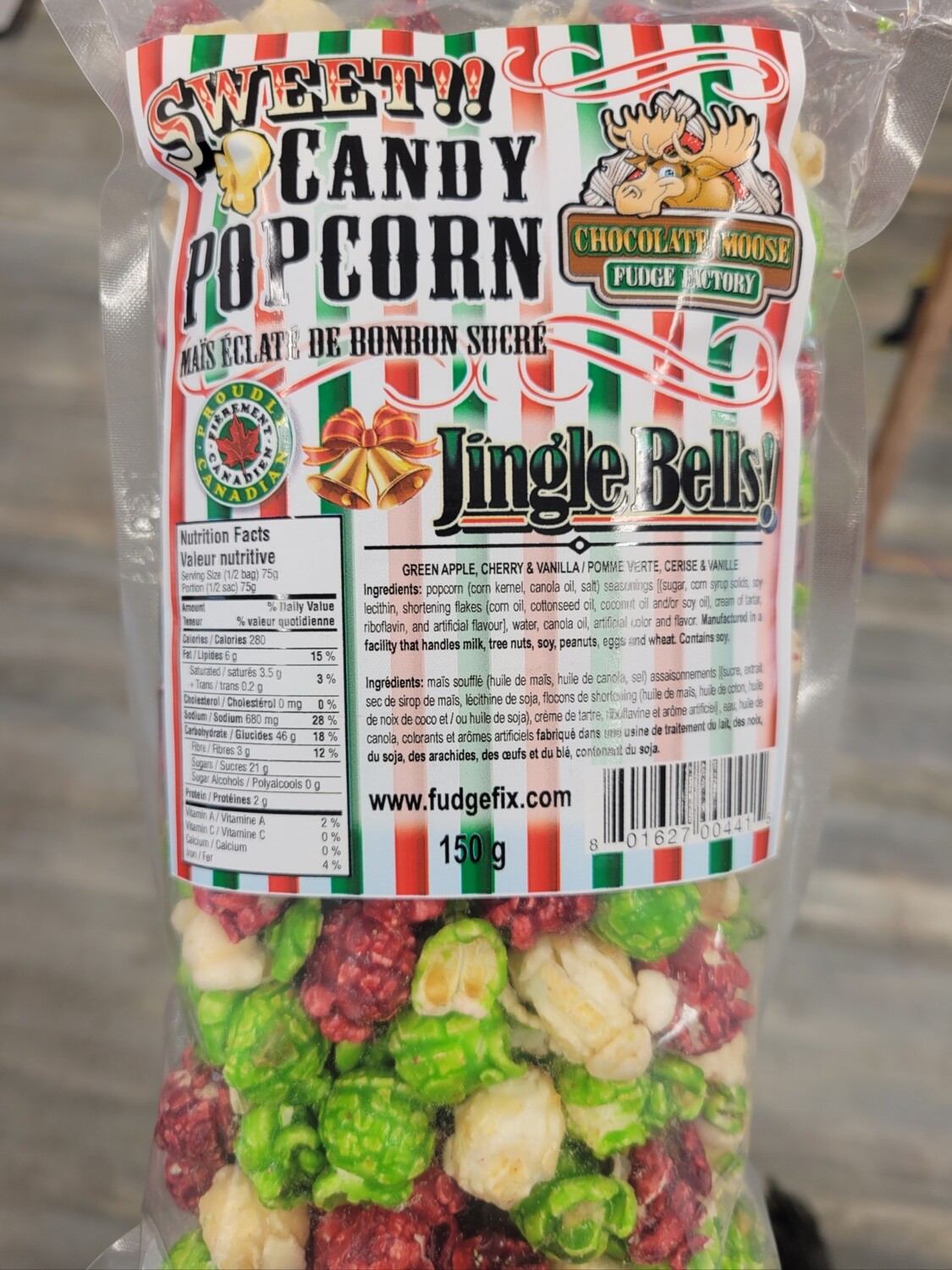 Jingle Bell Candied Popcorn