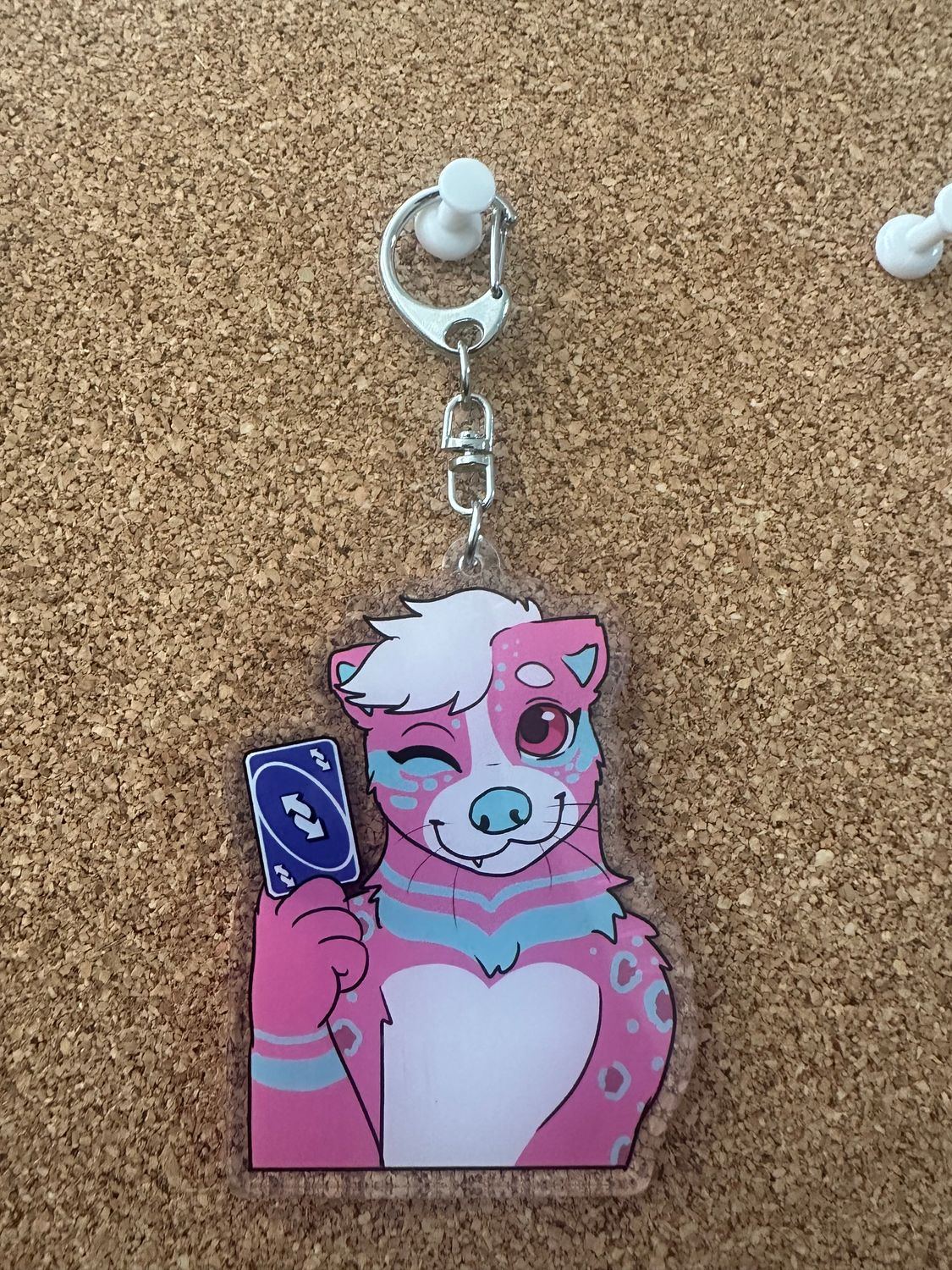 uno reverse Rose Keychain