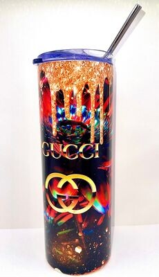 G*U*C*C*I* Gold drip Tumbler
