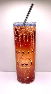 G*U*C*C*I* Chocolate/Gold Tumbler