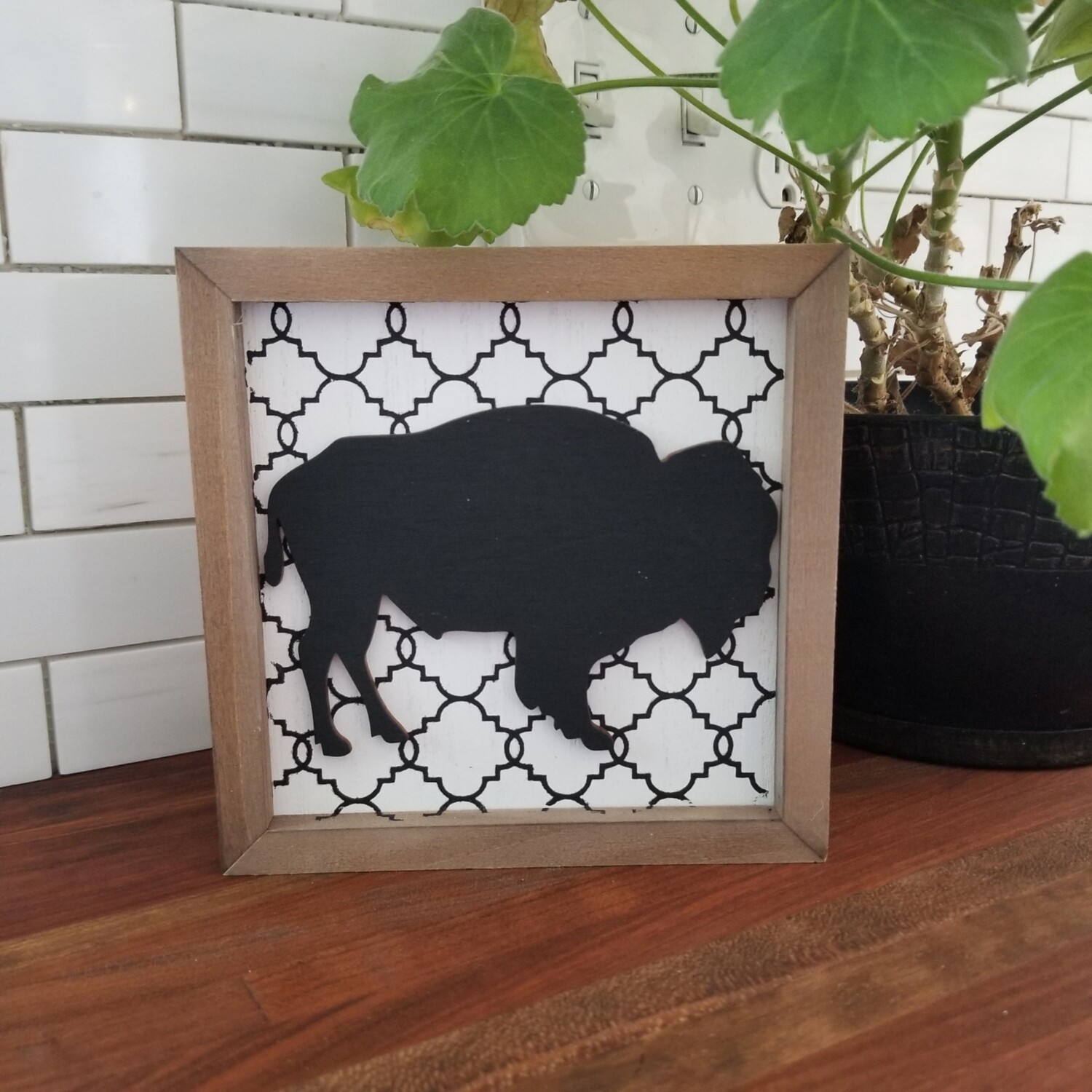 Buffalo 5x5 wooden box sign