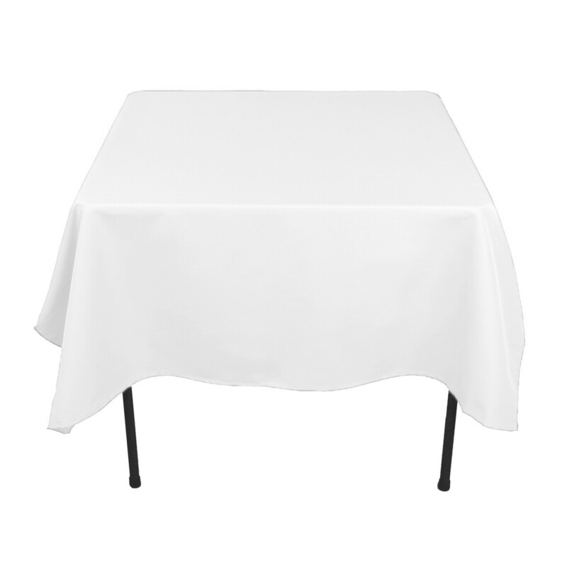 Polyester table fabric - White, 60&quot; (per yard)