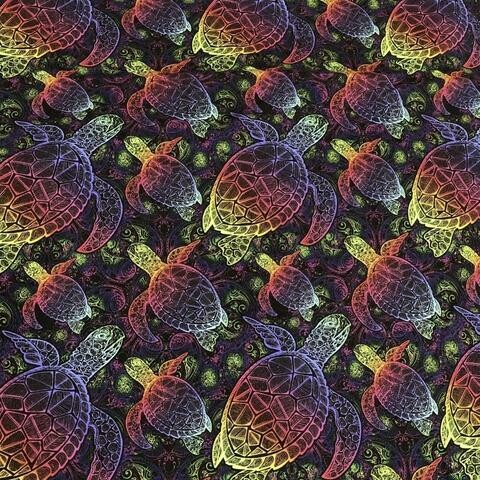French Terry - Kaleidoscope Turtle