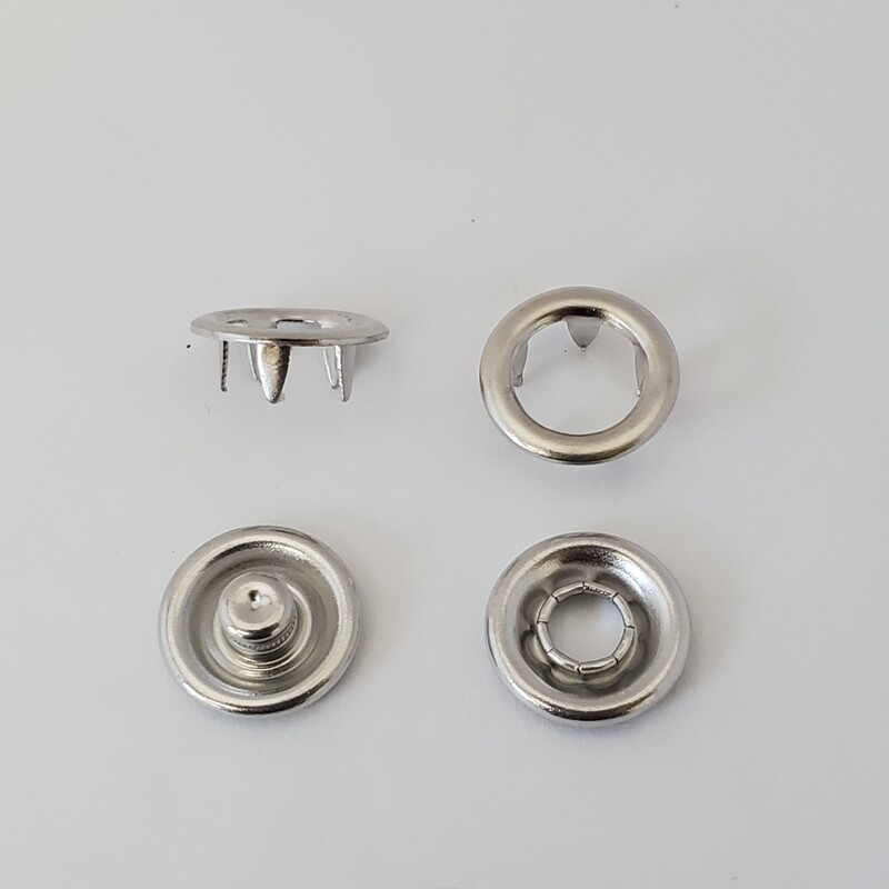 Open Ring Metal Prong Snaps - 11mm / Size 16
