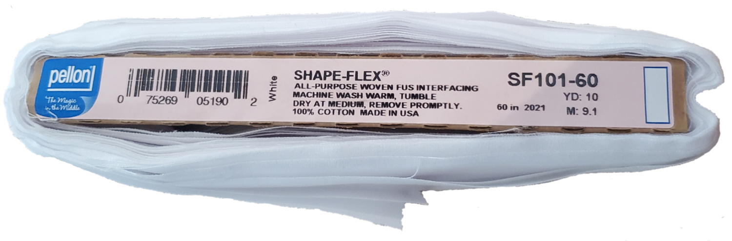 Pellon SF101 - Shape Flex - Fusible Interfacing, Woven - White, 60" x 18"