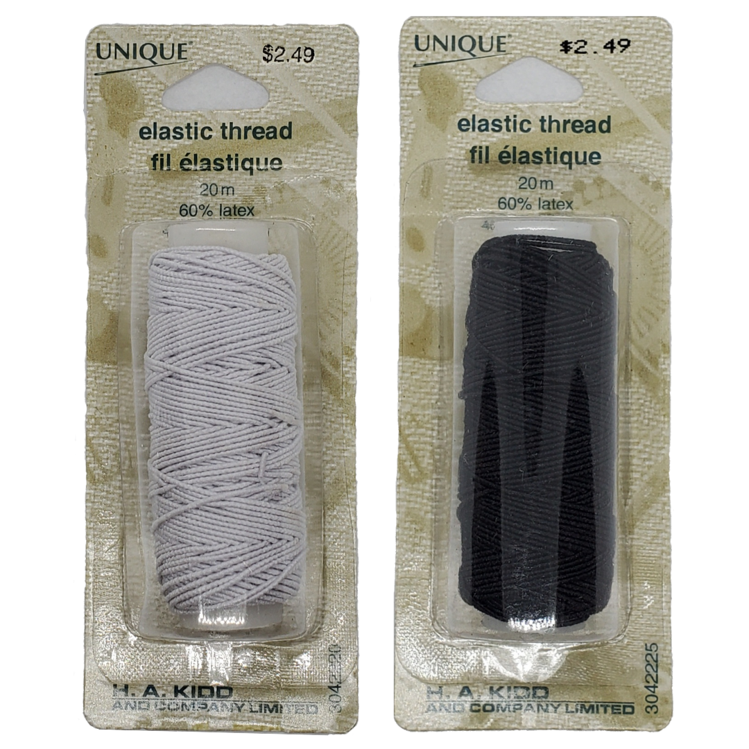 Elastic Thread, 20m (Unique) - Black or White