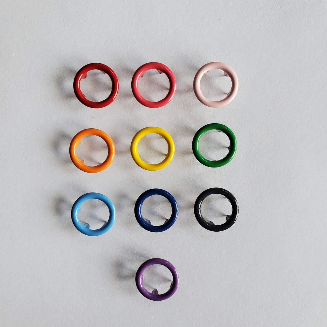 Open Ring Metal Prong Snaps - Painted Colours [SAMPLE PRODUCT]