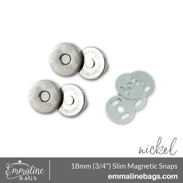Emmaline Bags - Magnetic Snap Closures - 18mm, 2pk - Nickel