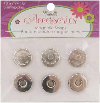 Magnetic Snaps - 3 pack, Silver, 1/2"