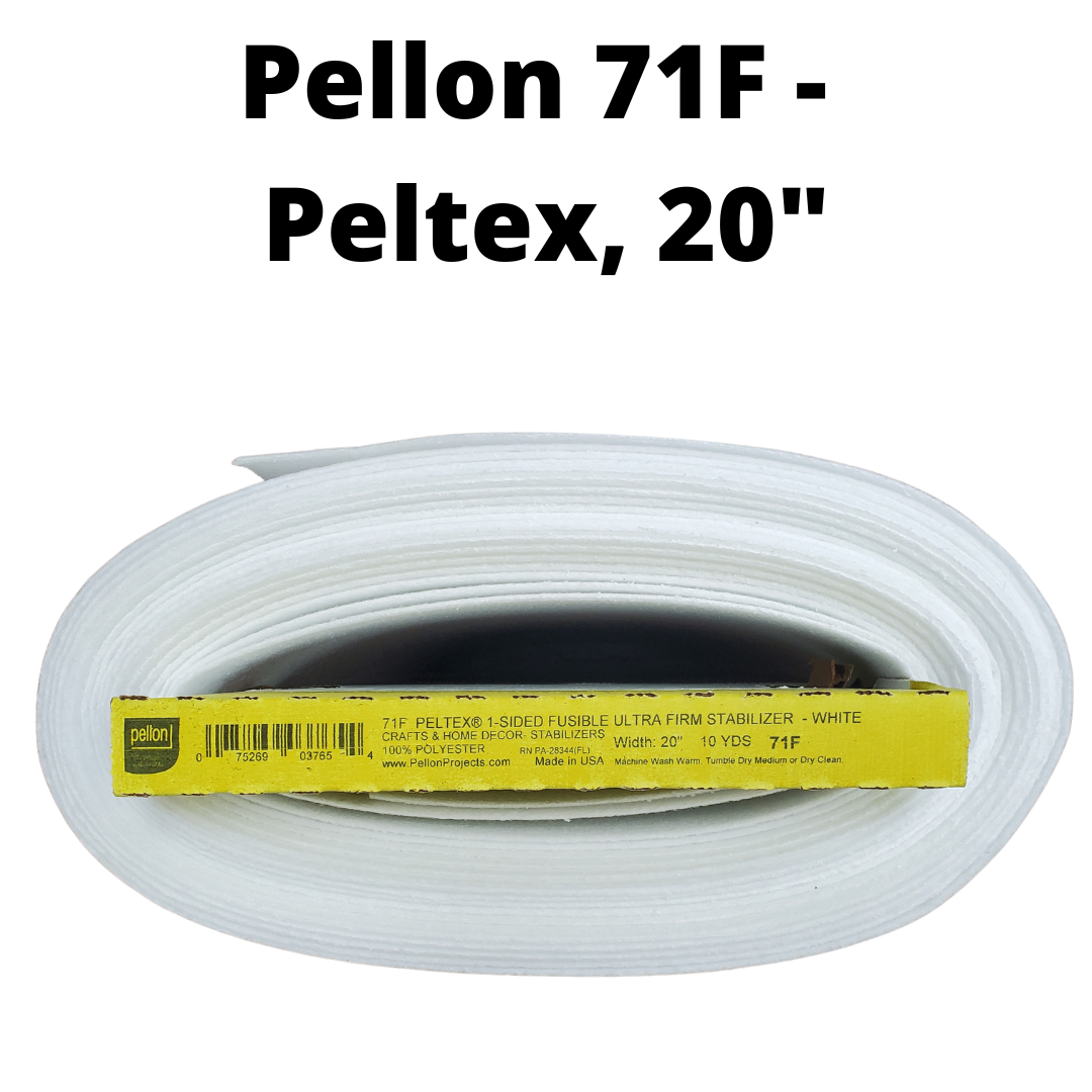 Pellon® 71F Peltex® I - 1-Sided Fusible Interfacing, Non Woven - White - 20" x 18" (PL71F) (per 1/2 Yard)