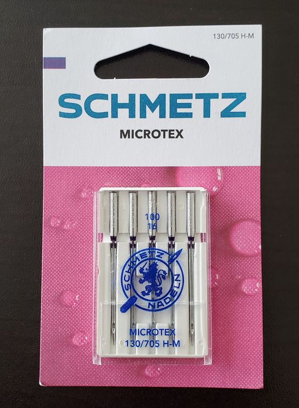 Schmetz Needles - 5 pack - Microtex (Sharps) Needles 130/705H-M, Flat Shank)