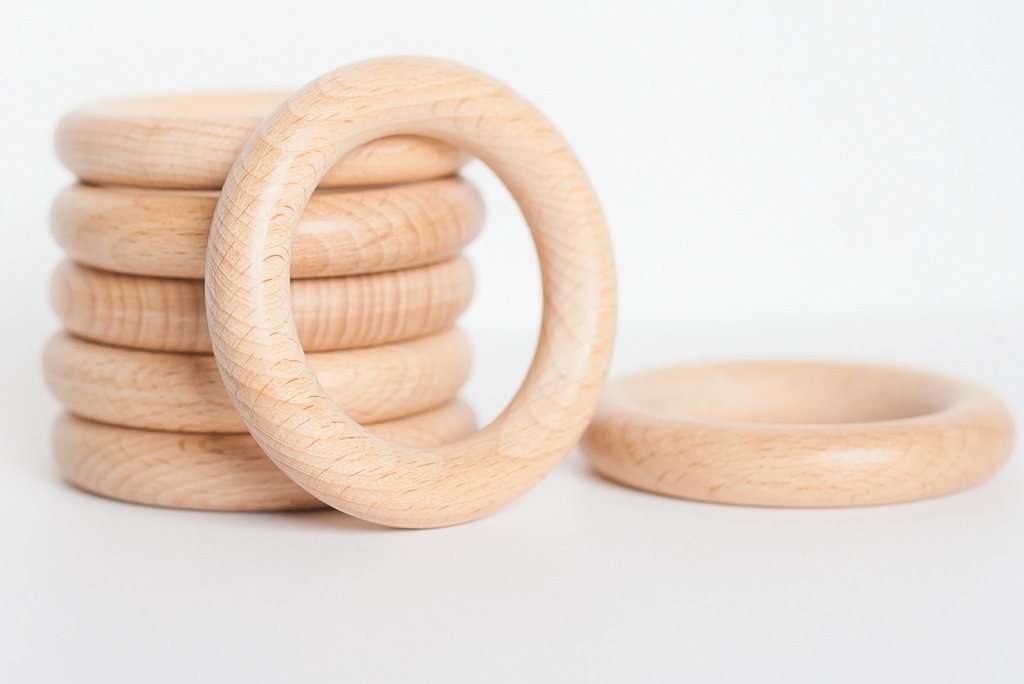 Wooden Rings - 2.75" - Beech, Untreated