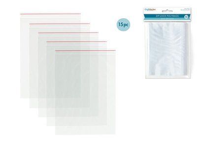6&quot; x 8&quot; Recloseable Polybags - 15pc
