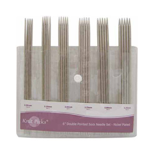 Double Point Needle Set - 30pc, 6&quot; - Sock Sizes - Knit Picks
