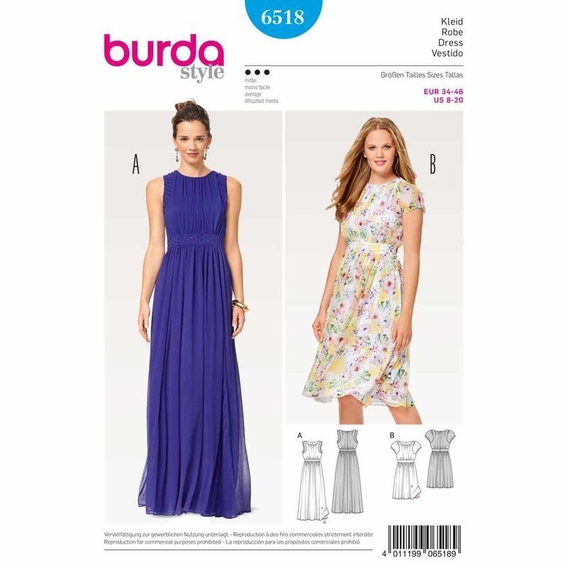 Ladies, Dress - Burda Pattern 6518