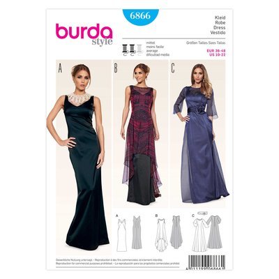 Ladies, Dress (Evening / Formal) - Burda 6866