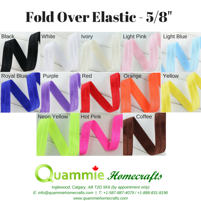 Foldover / Fold Over Elastic - 5/8&quot; (per 1/2 yd)