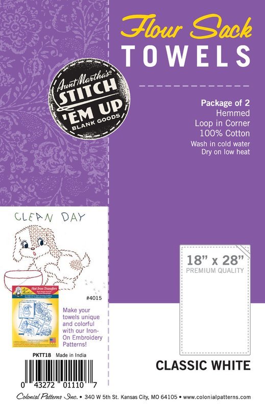 Aunt Martha&#39;s Flour Sack Towels - 18&quot; x 28&quot; (2 pk) - Classic White