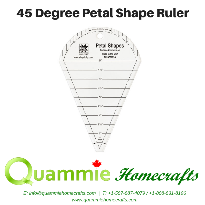 EZ Quilting Petal Shape Ruler - 45 Degree