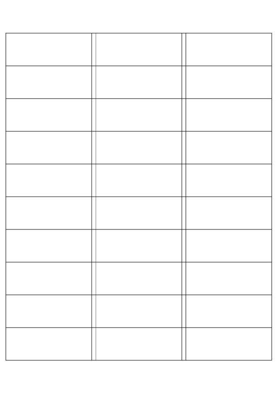 Printer labels - 2 5/8 x 1&quot; - 30 per sheet