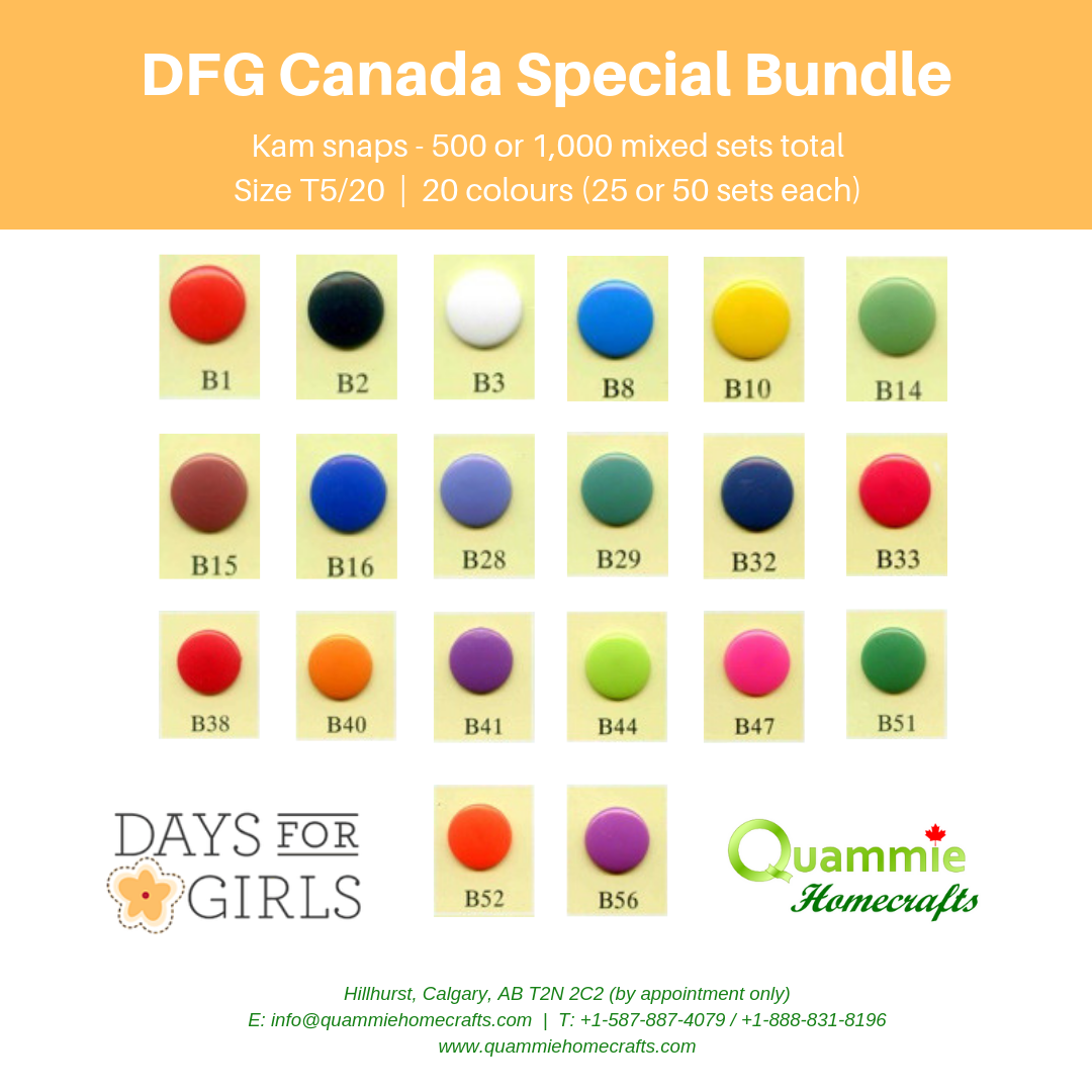 DFG Canada Special - Kam Snaps -Size T5 (Size 20) bundle - 500 , 1,000 &amp; 2,000 sets, 20 colours