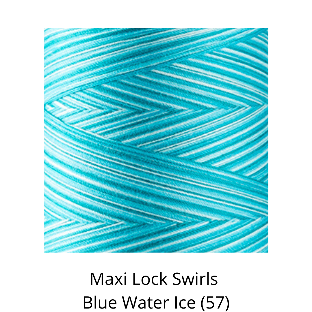 Maxi-Lock Swirls Variegated Thread - 3,000yd - various colours, Colour: Blue Water Ice (57)