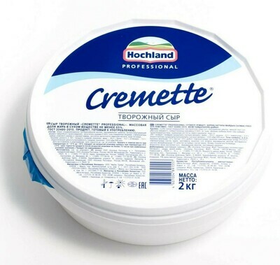 Сыр творожный "Cremette Hochland" 65% 2кг