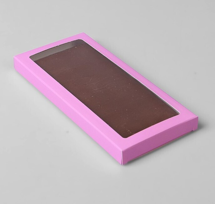 Коробка под плитку шоколада, 17,1х8х1,4см розовая 