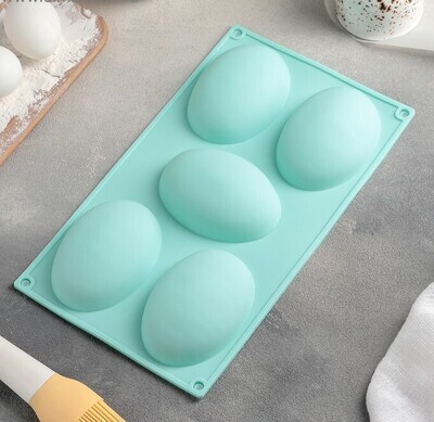 Силиконовая форма «Яйцо», 30×17,5 см, 5 ячеек (10×7×3,5 см)