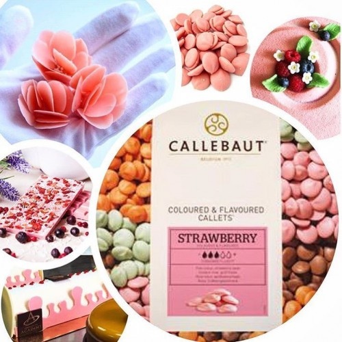 Шоколад розовый со вкусом клубники Callebaut
