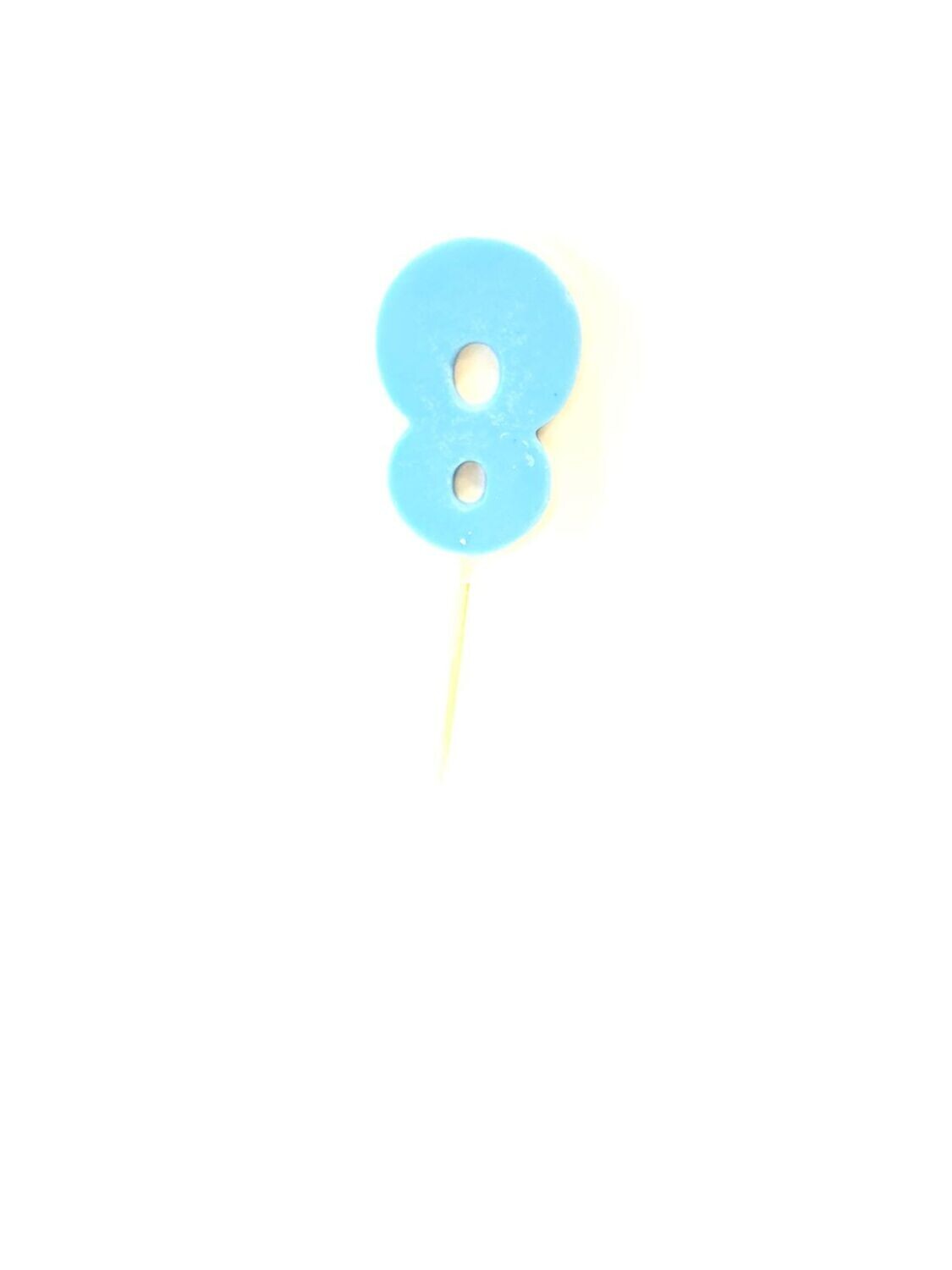 ГОЛУБАЯ Цифра "8" из шоколадной глазури на шпажке, высота цифры 4,5 см