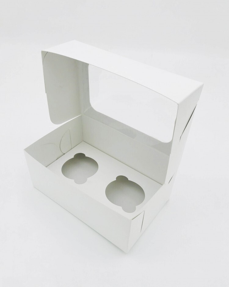 Коробка на 2 места, С ОКНОМ, диаметр 10 х 17 см, высота 10 см, цвет белый