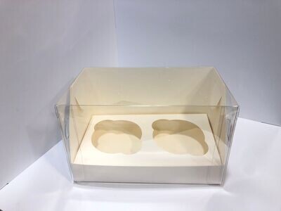 Коробка на 2 места, 16x10x10см, с прозрачной крышкой, целлюлозный картон