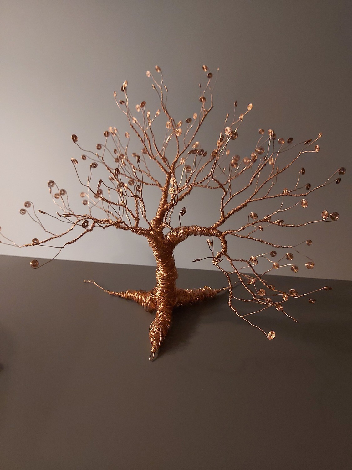 Copper tree with celtic swirl leaves